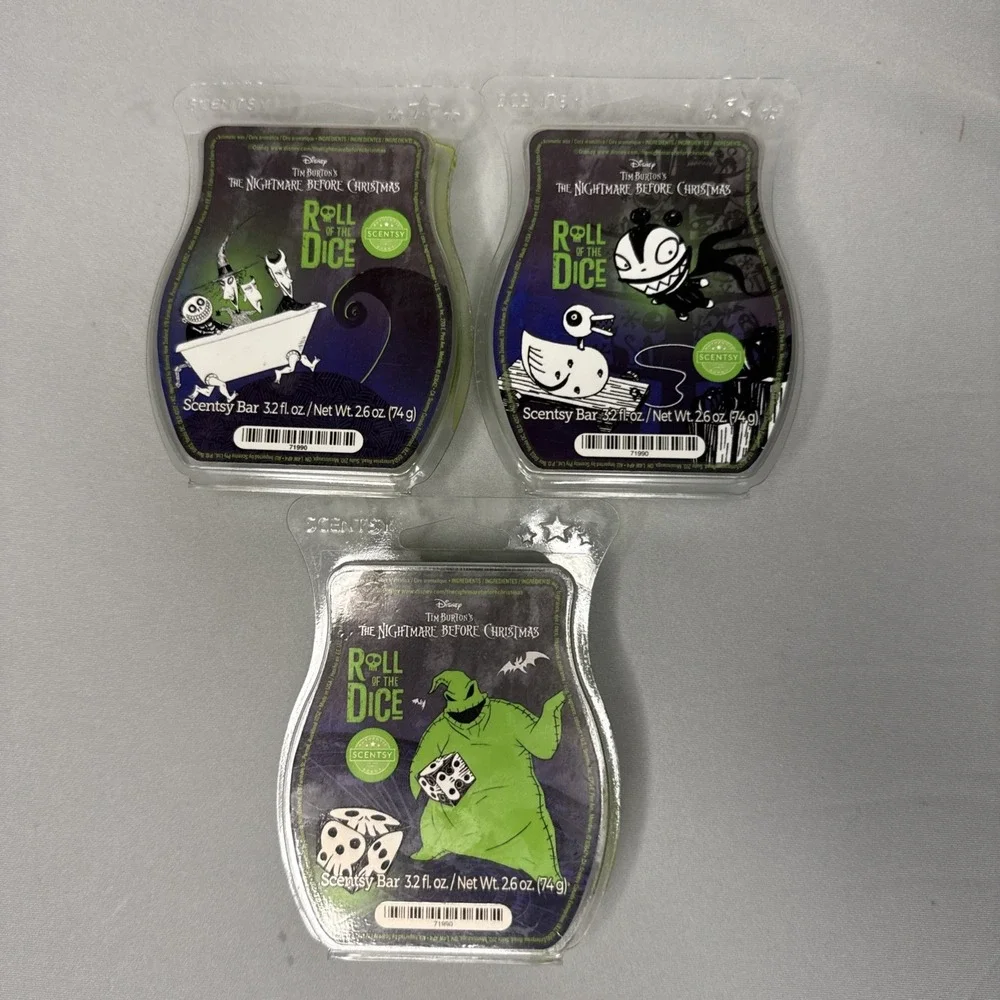 Lot of 3 Nightmare Before Christmas Roll of the Dice Scentsy Bars 3.2 fl oz